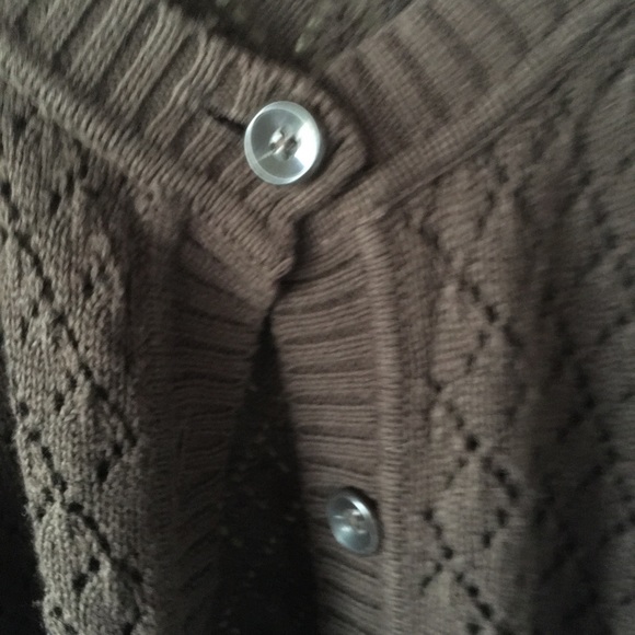 Women’s Croft&Barrow XL Brown Cardigan Button Down - Picture 5 of 8